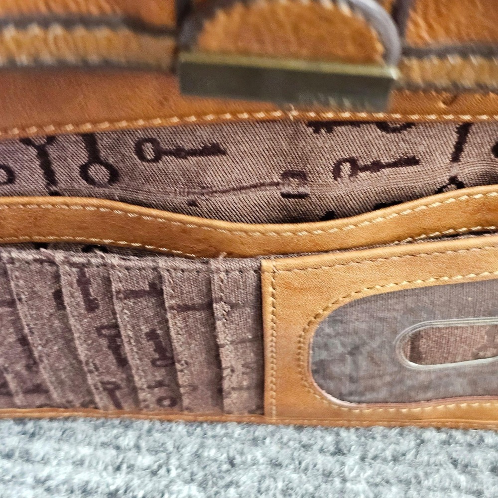 Fossil Wallet Womens One Size Brown Leather Wristlet Lock Key Print Lining - Picture 7 of 11